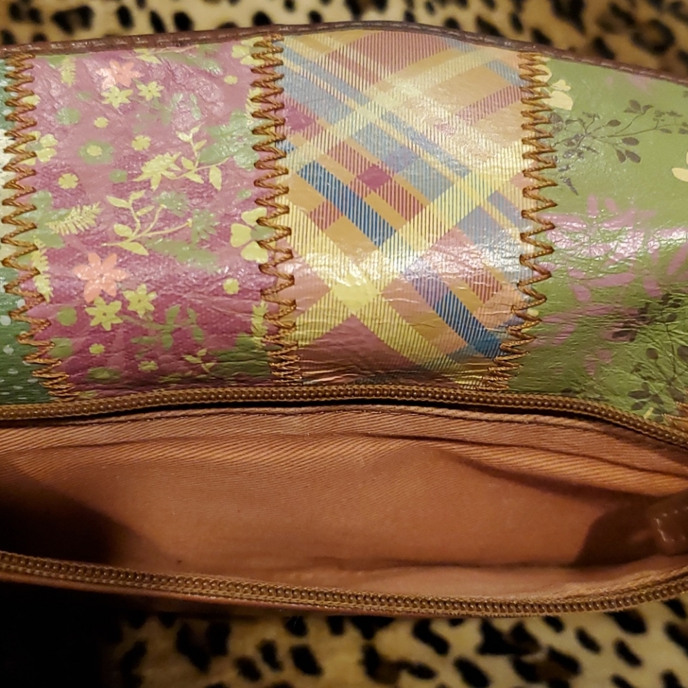 Fossil Chestnut Leather Patchwork Wallet - image 5